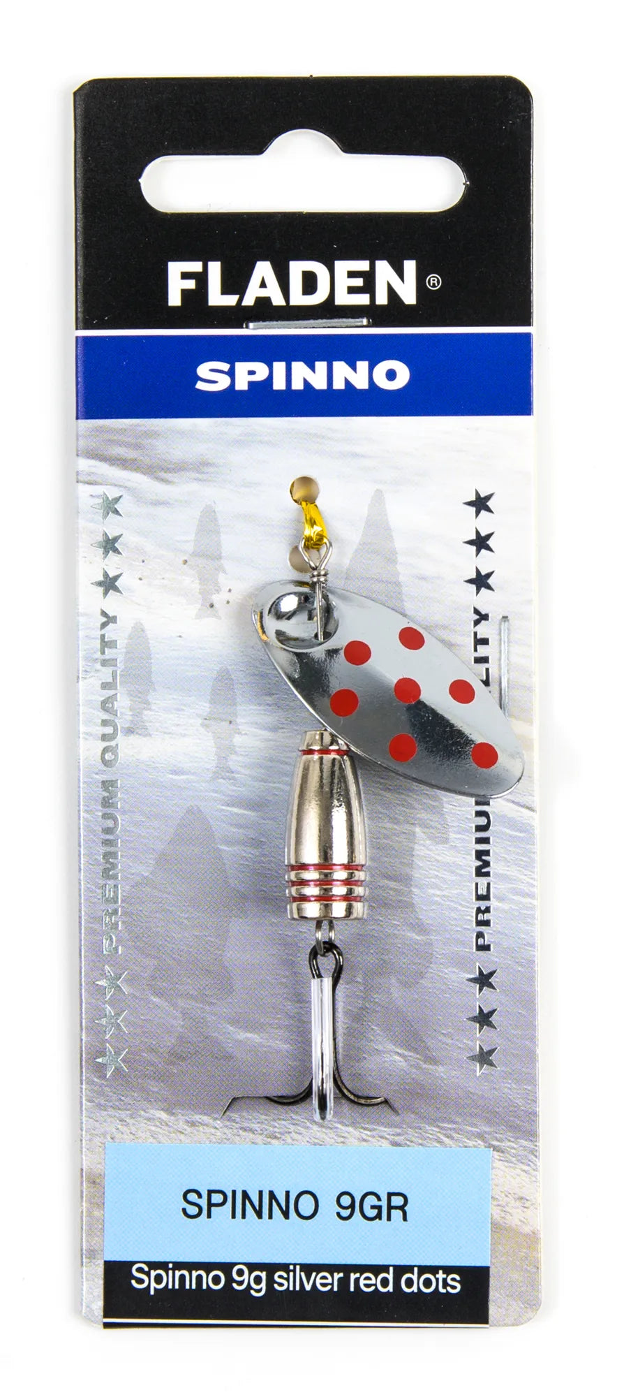 Spinno 9g silver red dots