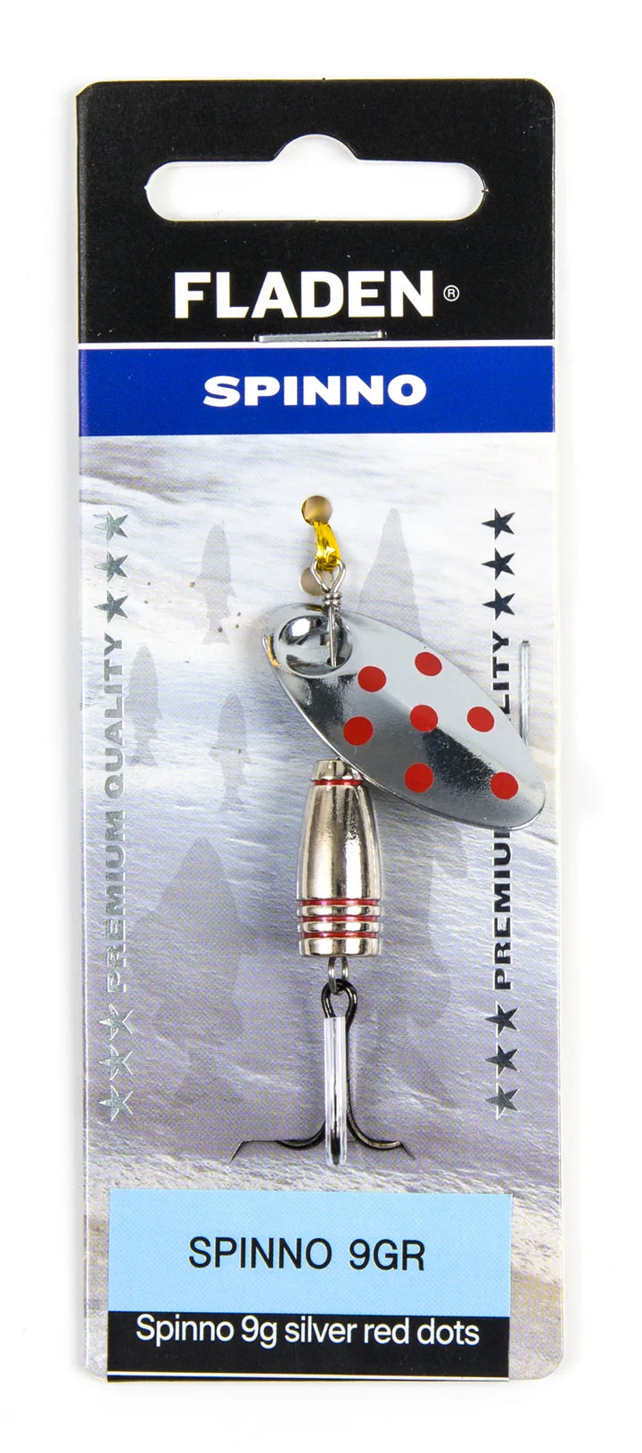 Spinno 9g silver red dots